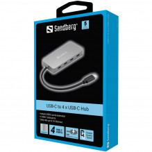 Sandberg 136-41 USB-C iki 4 x USB-C šakotuvo