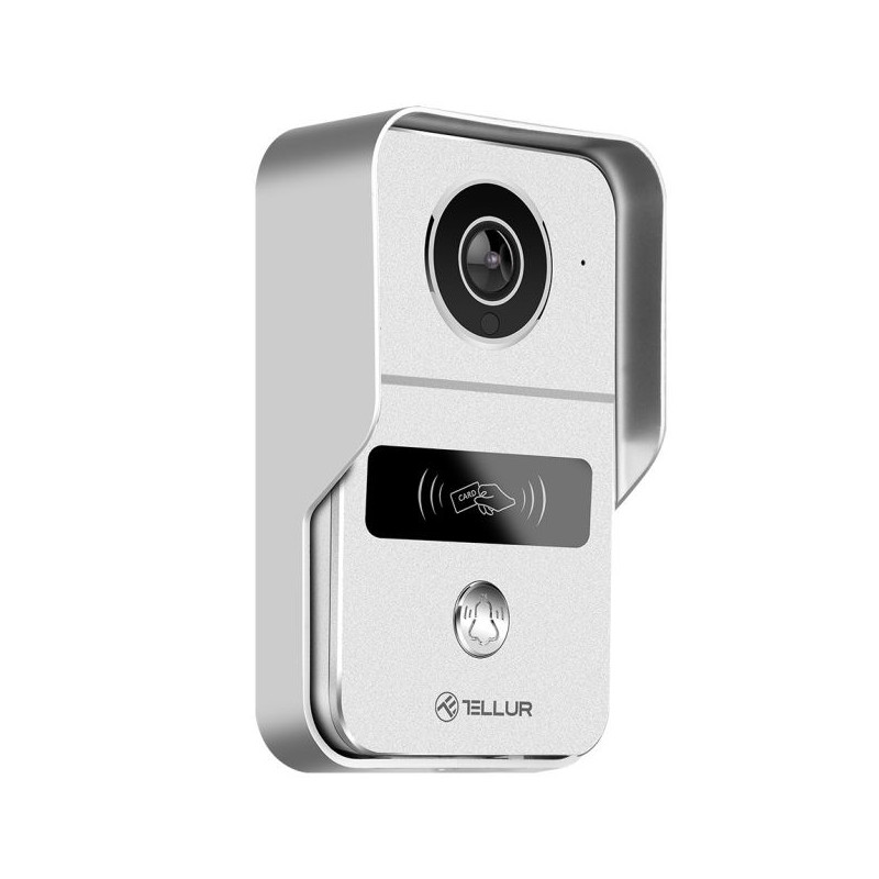 Tellur Smart WiFi Video DoorBell 1080P, Unlock function, Indoor chime, grey