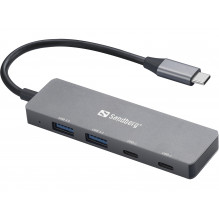 Sandberg 136-50 USB-C iki 2xUSB-A+2xUSB-C šakotuvo