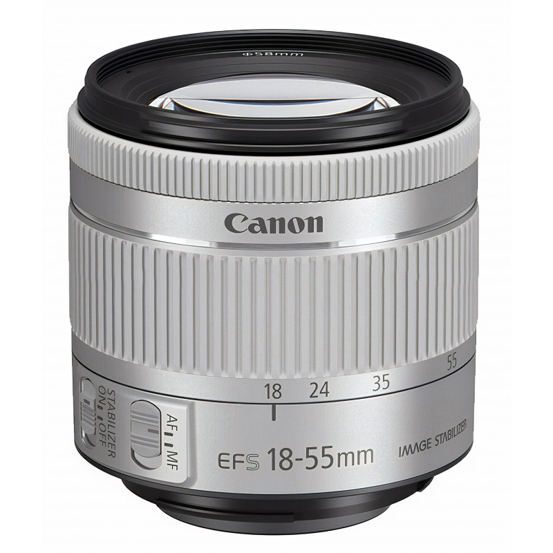 Canon EF-S 18-55mm f/ 4-5.6 IS STM (Silver) - Baltoje dėžutėje (white box)