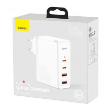 Travel Charger Baseus GaN2 Pro Quick 2x USB + 2x USB-C, 100W, EU (white)