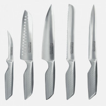 Pensofal Academy Chef Stainless Steel Block w / 5 knives Chef / Pane / Multiuso / Santoku / Spelucchino 1108