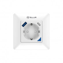 „Tellur Smart WiFi“ sieninis kištukas 3600W 16A, PD20W, USB 18W, energijos skaitymas, baltas
