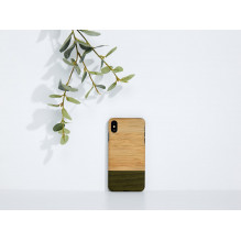 MAN&amp;WOOD išmaniojo telefono dėklas iPhone X / XS bambuko miško juodas