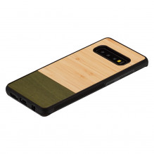 MAN&amp;WOOD išmaniojo telefono dėklas Galaxy S10 bambuko miško juodas