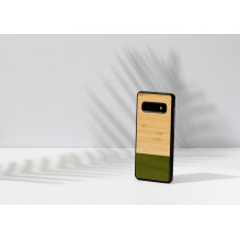MAN&amp;WOOD išmaniojo telefono dėklas Galaxy S10 Plus bambuko miško juodas