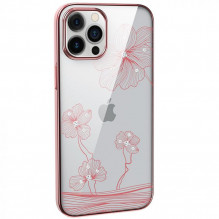 Devia Crystal Flora iPhone 12 mini rožinio aukso dėklas