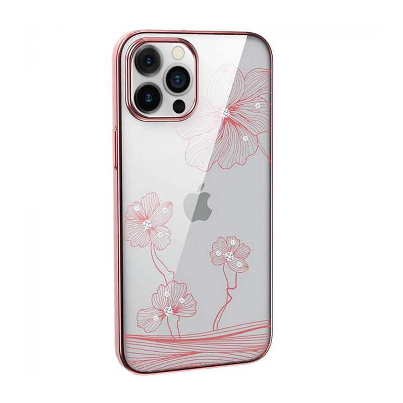 Devia Crystal Flora iPhone 12 mini rožinio aukso dėklas