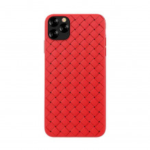 Devia Woven Pattern Design minkštas dėklas iPhone 11 Pro Max raudonas