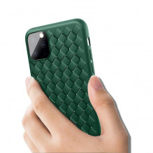 Devia Woven Pattern Design minkštas dėklas iPhone 11 Pro Max žalias