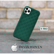 Devia Woven2 Pattern Design minkštas dėklas iPhone 11 Pro žalias