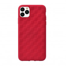 Devia Woven2 Pattern Design minkštas dėklas iPhone 11 Pro Max raudonas
