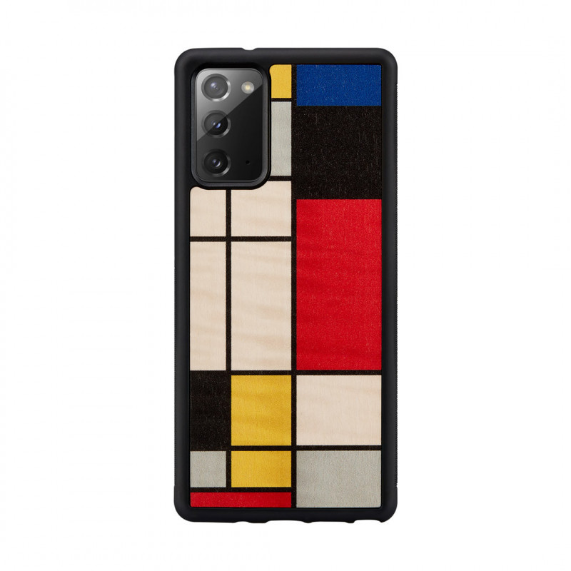 MAN&amp;WOOD case for Galaxy Note 20 mondrian wood black