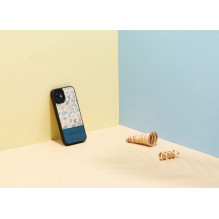 MAN&amp;WOOD dėklas iPhone 12 mini mėlyna gėlė juoda