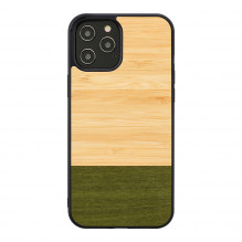 MAN&amp;WOOD dėklas iPhone 12 / 12 Pro bambuko miško juodas