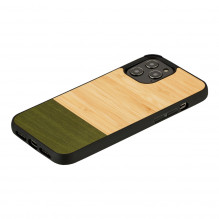 MAN&amp;WOOD dėklas iPhone 12 / 12 Pro bambuko miško juodas