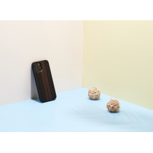MAN&amp;WOOD dėklas, skirtas iPhone 12 Pro Max juodmedžio juodos spalvos