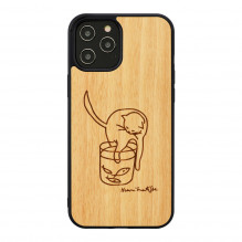 MAN&amp;WOOD case for iPhone 12 Pro Max cat with red fish