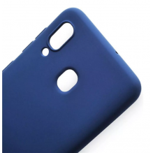 Tamsiai mėlynas Samsung A20 silicio dėklas
