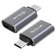 Tellur USB-C į USB-A M / F adapteris 10 Gbps, 3A aliuminio lydinys