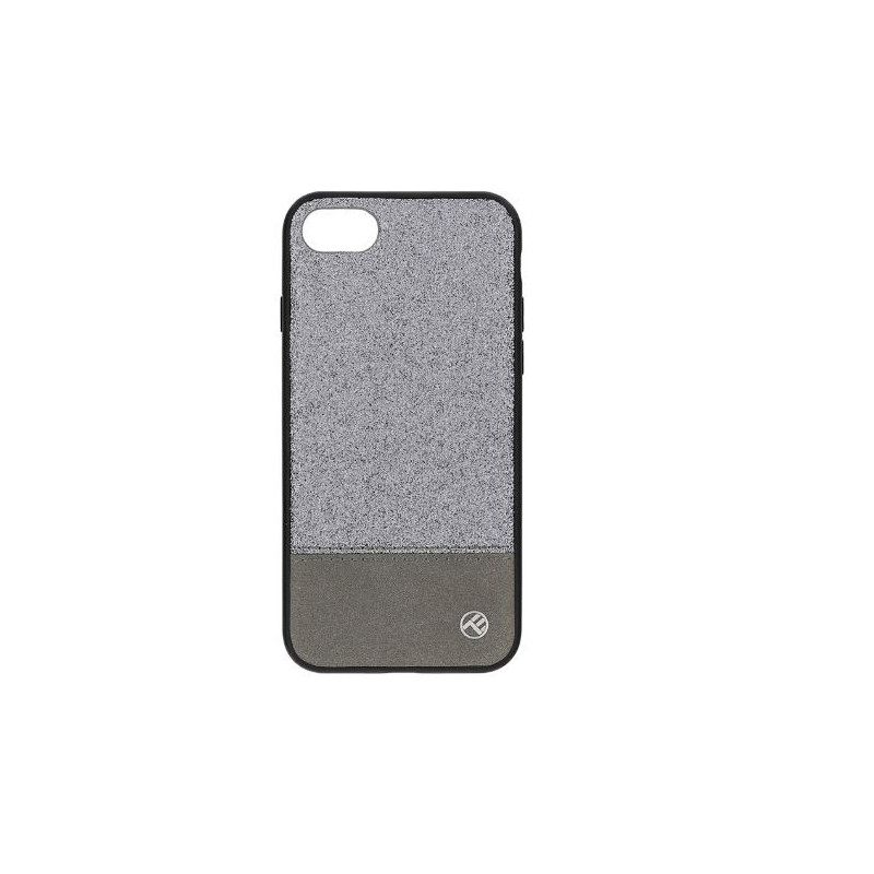 Tellur Cover Synthetic Leather Glitter II for iPhone 8 silver