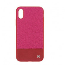 Tellur Cover Synthetic Leather Glitter II for iPhone X / XS pink