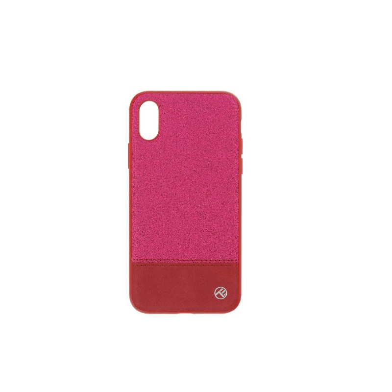 Tellur Cover Synthetic Leather Glitter II for iPhone X / XS pink