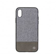 Tellur Cover Synthetic Leather Glitter II for iPhone X / XS silver