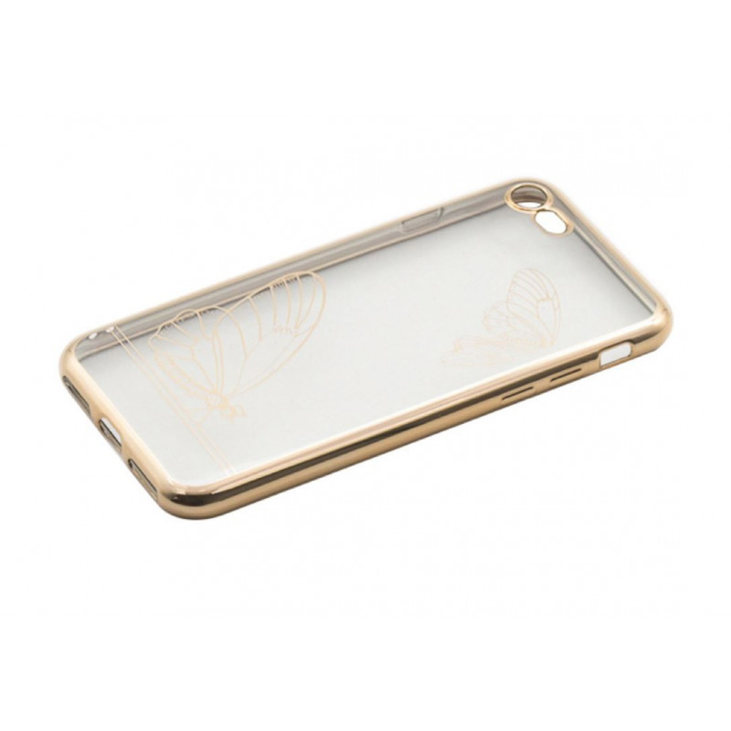 Tellur Cover Silicone for iPhone 7 Butterfly gold