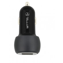 „Tellur Dual USB“ automobilinis įkroviklis su QC 3.0, 6A juodas