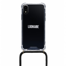 Lookabe karoliai iPhone Xr auksiniai juodi loo004