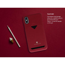 VixFox kortelės lizdo nugarėlė, skirta iPhone X / XS rubino raudonai