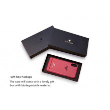 VixFox kortelės lizdo nugarėlė, skirta iPhone X / XS rubino raudonai