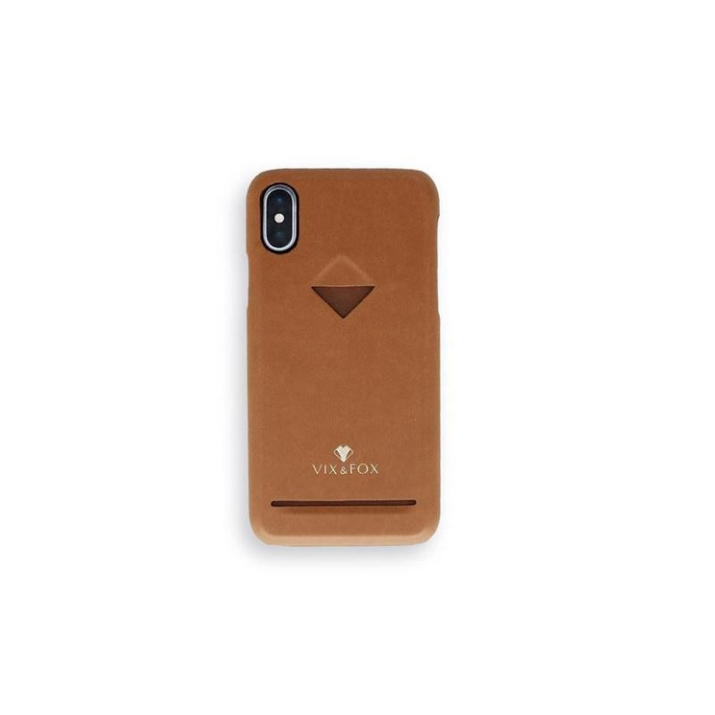 VixFox kortelės lizdo nugarėlė, skirta Iphone XSMAX karamelės rudos spalvos