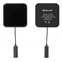 „Tellur Qi Ultra-Slim“ belaidis greito įkrovimo padėklas WCP03, 10 W, sertifikuotas „Qi“, juodas grūdintas stiklas