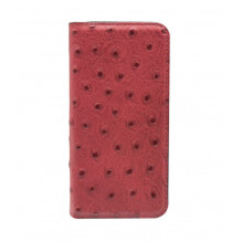 Tellur Book case Ostrich Genuine Leather for iPhone 7 red