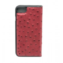 Tellur Book case Ostrich Genuine Leather for iPhone 7 red