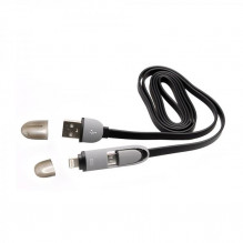 Sbox USB- Micro USB+IPH.5 M / M 1M black 2IN1B