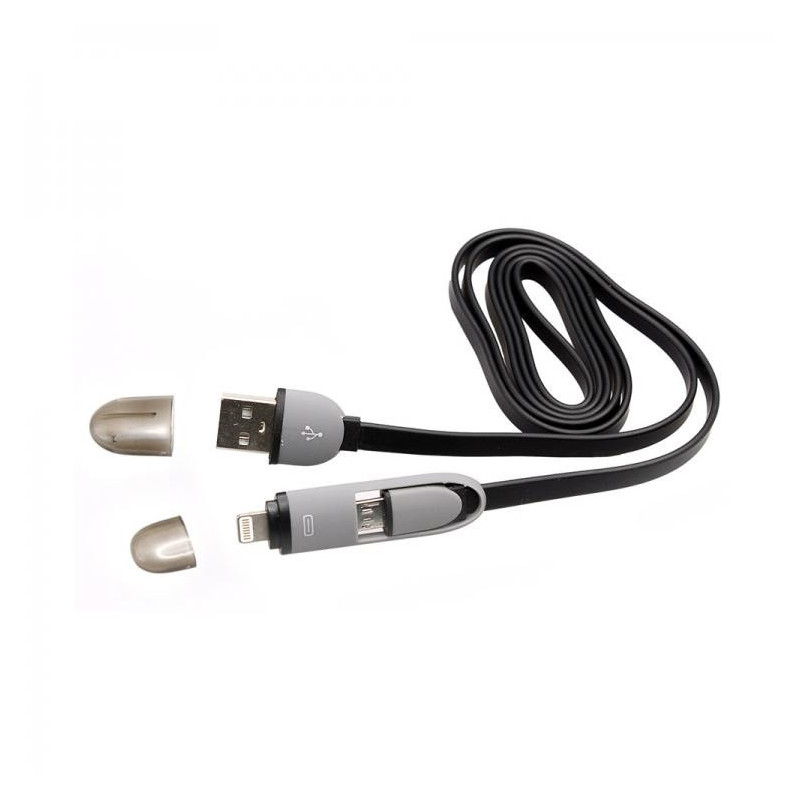 Sbox USB- Micro USB+IPH.5 M / M 1M black 2IN1B