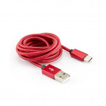 Sbox USB- Type-C M / M 1.5m CTYPE-1.5R braškių raudona