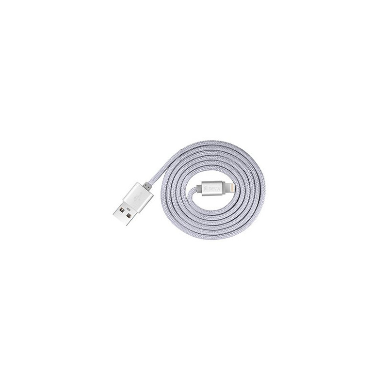 Devia Fashion Series Cable for Lightning (MFi, 2.4A 1.2M) silver