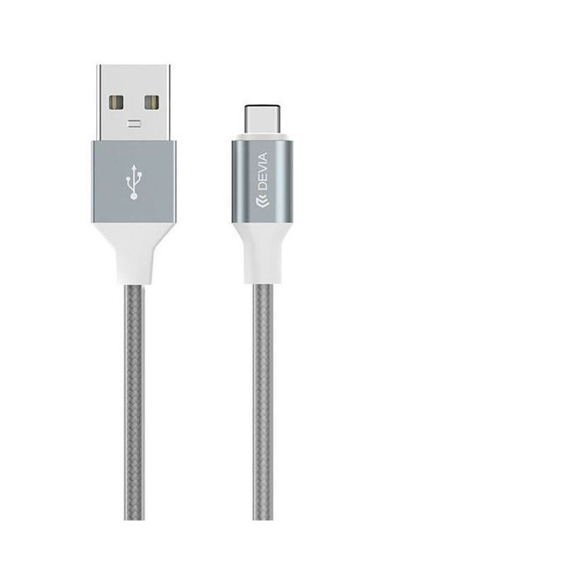Devia Pheez serijos kabelis, skirtas Micro USB (5V 2.4A,1M) pilkas