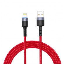 Tellur Data Cable USB to Lightning with LED Light 3A 1.2m Red