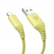 „Tellur“ silikoninis USB kabelis su „Lightning“ 3A 1 m geltonas