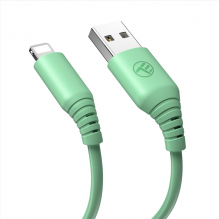 „Tellur“ silikoninis USB kabelis su „Lightning“ 3A 1 m žalias