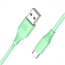 „Tellur“ silikono USB prie C tipo kabelis 3A 1 m žalias