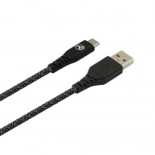 „Tellur Green“ duomenų kabelis USB iki C tipo 3A 1 m juodo nailono