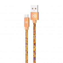 „Tellur Graffiti“ USB prie C tipo kabelis 3A 1 m oranžinis
