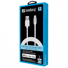 Sandberg 440-75 USB Lightning MFI 1m Balta