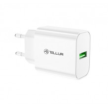 Tellur USB-A sieninis įkroviklis 18W su QC3.0 White